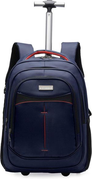STARGOLD SG-T90 Unisex Water Resistant Rolling Trolley Backpack with Adjustable Strap for School, College, Office, Business and Travel - 18 Inches