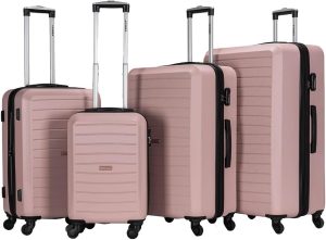 STARGOLD Travel Trolley Suitcase Set of 4 PCS Polyester Fabric Luggage Bag with Lockable System Bag-T88DB