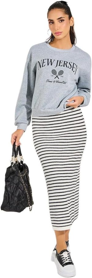 Styli Women New Jersey Print Round Neck T-Shirt