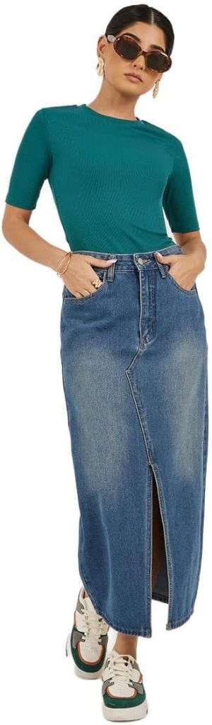 Styli Women's Ribbed Short Sleeve Round Neck Fitted Knit Top