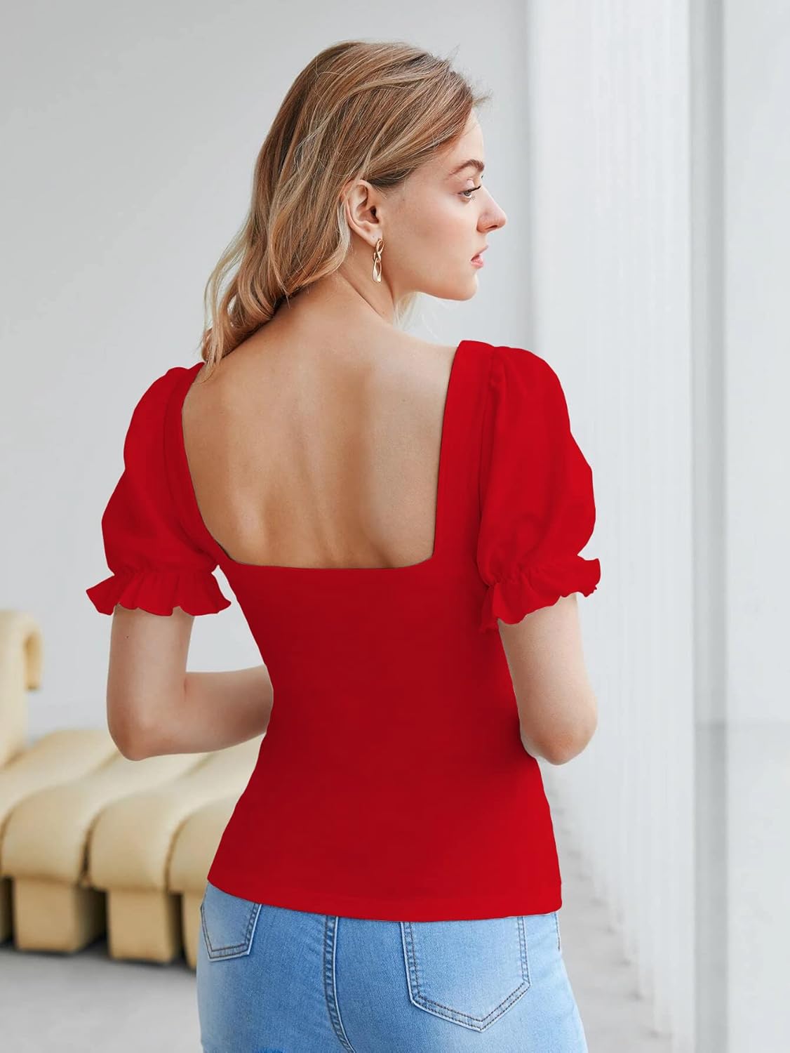 بلايز سيمبليسيتي بقصة ضيقة وقبة قلب جميلة للنساء والبنات من شاسمي 2 بلايز سيمبليسيتي بقصة ضيقة وقبة قلب جميلة للنساء والبنات من شاسمي - الصورة 2