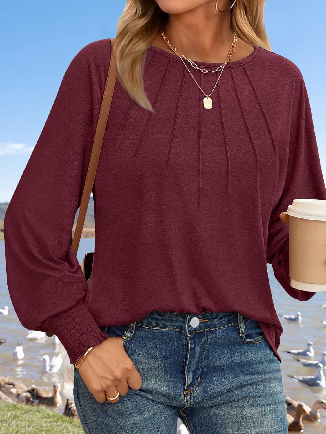 Fall 2025 Womens Long Sleeve Shirts Crew Neck Slim Fit Basic Going Out Crop Outfits for Winter 4 Fall 2025 Womens Long Sleeve Shirts Crew Neck Slim Fit Basic Going Out Crop Outfits for Winter - الصورة 4