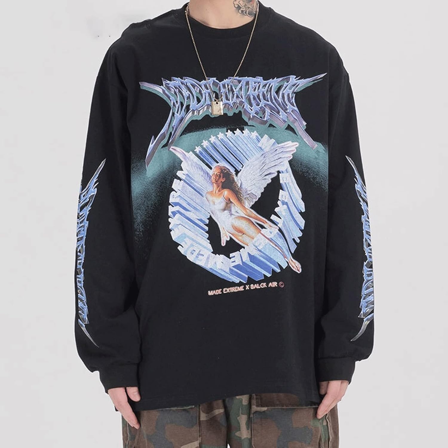 تي شيرتات Ancoree النسائية بأكمام طويلة مطبوع عليها Creative Angel بأكمام طويلة من متجر Hip Hop قمصان كاجوال فضفاضة للرجال (اللون: أبيض، المقاس: M) 7 تي شيرتات Ancoree النسائية بأكمام طويلة مطبوع عليها Creative Angel بأكمام طويلة من متجر Hip Hop قمصان كاجوال فضفاضة للرجال (اللون: أبيض، المقاس: M) - الصورة 7