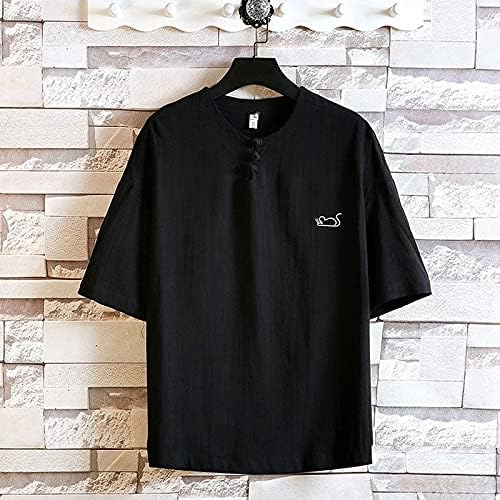 تي شيرت Ancoree رجالي كاجوال أنيق مطبوع برقبة دائرية قطن كتان قصير الأكمام تي شيرت بلايز ضيقة ملابس الشارع قمصان للرجال (اللون: أبيض، المقاس: L) 6 تي شيرت Ancoree رجالي كاجوال أنيق مطبوع برقبة دائرية قطن كتان قصير الأكمام تي شيرت بلايز ضيقة ملابس الشارع قمصان للرجال (اللون: أبيض، المقاس: L) - الصورة 6