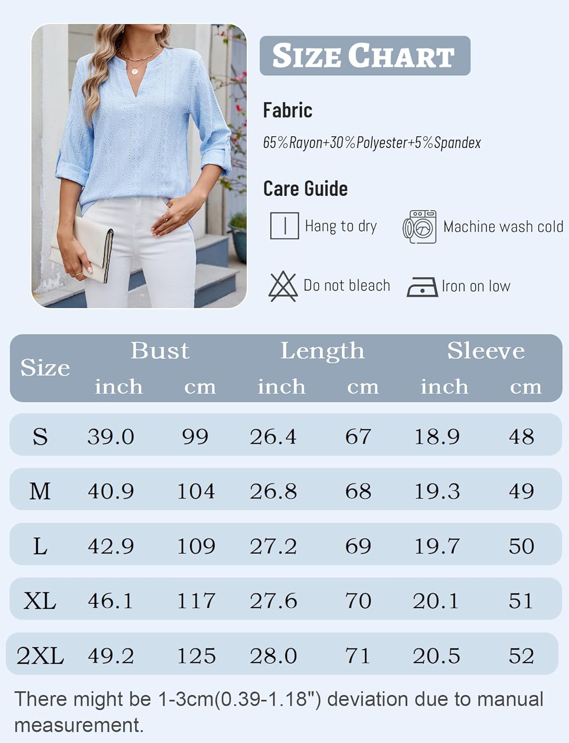 1764242412 قميص نسائي بأكمام طويلة، بلوزة واسعة بياقة V بلون سادة، تي شيرت عصري قابل للارتداء كقطعة عليا سهلة وسلسة من سيور