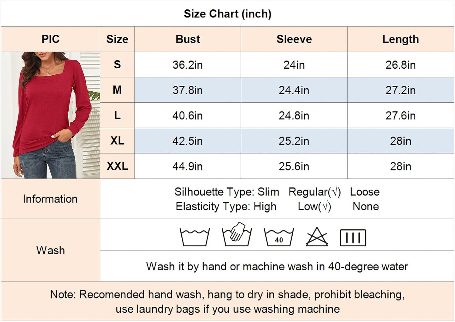 بلايز بقبة مربعة للنساء من اكس ان اي يو اي يو، قمصان طويلة باكمام منفوخة انيقة للربيع، تيشيرتات كاجوال فضفاضة 6 بلايز بقبة مربعة للنساء من اكس ان اي يو اي يو، قمصان طويلة باكمام منفوخة انيقة للربيع، تيشيرتات كاجوال فضفاضة - الصورة 6