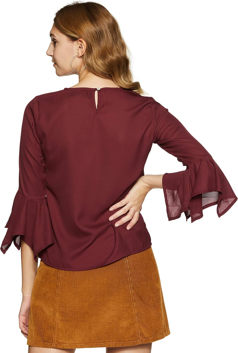 بلوزة بقصة عادية ولون واحد للنساء من كريف 2 بلوزة بقصة عادية ولون واحد للنساء من كريف - الصورة 2