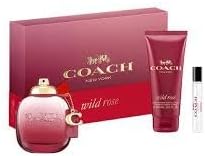 مجموعة هدايا وايلد روز للنساء، او دي بارفان سعة 90 مل، عطر للجنسين برائحة الزهور، عطر شخصي من كوتش، 3 قطع