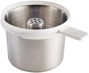 طنجرة طهي الارز والمعكرونة سلة/وعاء اكسسوار بيبي كوك تتوافق مع نيو سعة 750 غرام سهلة التنظيف اينوكس من بيبا رمادي