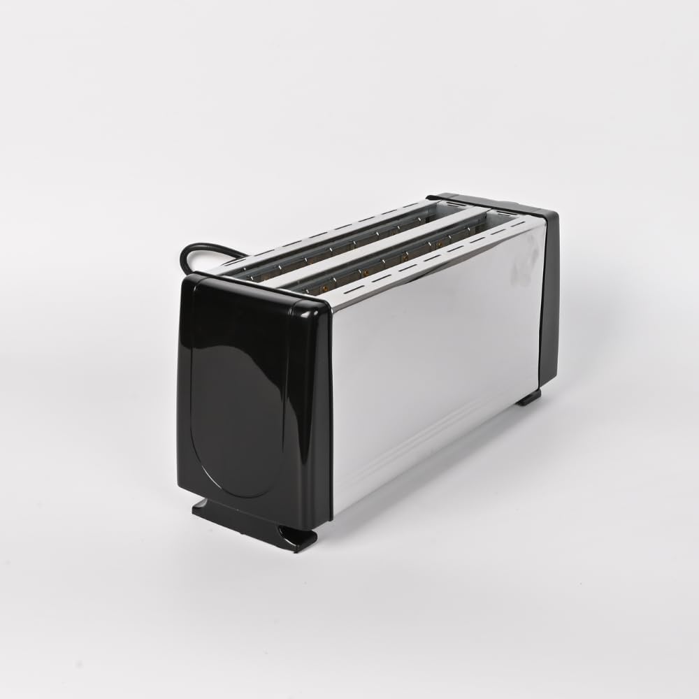 محمر توست ستانلس ستيل 1300 وات بأربع فتحات لتحميص سريع ومتساوي للخبز والفطائر والكرواسون مع درج فتات سهل التنضيف 1 محمر توست ستانلس ستيل 1300 وات بأربع فتحات لتحميص سريع ومتساوي للخبز والفطائر والكرواسون مع درج فتات سهل التنضيف
