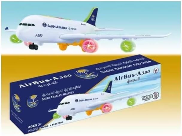 نموذج طائرة الخطوط الجوية العربية السعودية مع فلاش وموسيقى من توي بوكس، لعبة تعمل بالبطارية 2 نموذج طائرة الخطوط الجوية العربية السعودية مع فلاش وموسيقى من توي بوكس، لعبة تعمل بالبطارية - الصورة 2