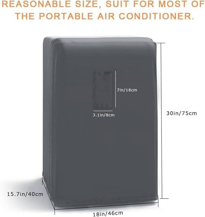 غطاء مكيف الهواء المحمول من تايجوم، غطاء وحدة مكيف هواء محمول رمادي 15 × 18 × 30 انش، اكياس تخزين محمولة مضادة للغبار، غطاء حماية لمكيف الهواء المحمول (رمادي) 3 غطاء مكيف الهواء المحمول من تايجوم، غطاء وحدة مكيف هواء محمول رمادي 15 × 18 × 30 انش، اكياس تخزين محمولة مضادة للغبار، غطاء حماية لمكيف الهواء المحمول (رمادي) - الصورة 3