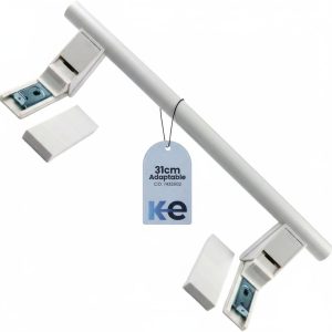 مقبض باب بديل من انكيل هوم 7432602 متوافق مع ثلاجة ليبهير، مقبض ثلاجة | يتضمن 2 غطاء حواف، ابيض، 31 سم