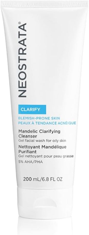 منظف تنظيف حمض ماندليك من نيوستراتا مع حمض الساليسيليك وزيت شجرة الشاي والغليسرين وزيت الخروع وحمض ألفا هيدروكسي؛ غسول الوجه لحب الشباب البشرة الدهنية، منظف المسام ومزيل الرؤوس السوداء 6.8 أونصة