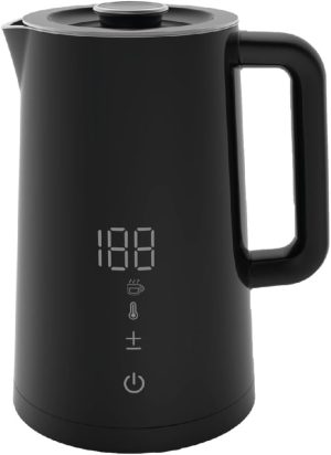 هوميكس غلاية كهربائية بتصميم انيق تعمل باللمس بقدرة 2200 واط، لون اسود، سعة 1.7 لتر، D2217E