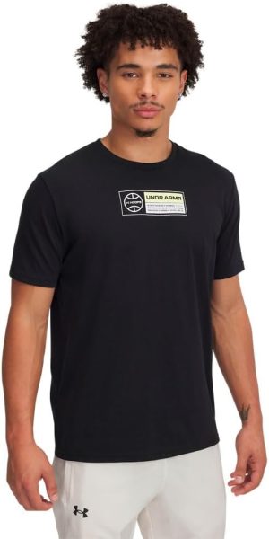 اندر ارمور تي شيرت رجالي 60/40 Hoops بأكمام قصيرة أسود / / أصفر سونيك SM