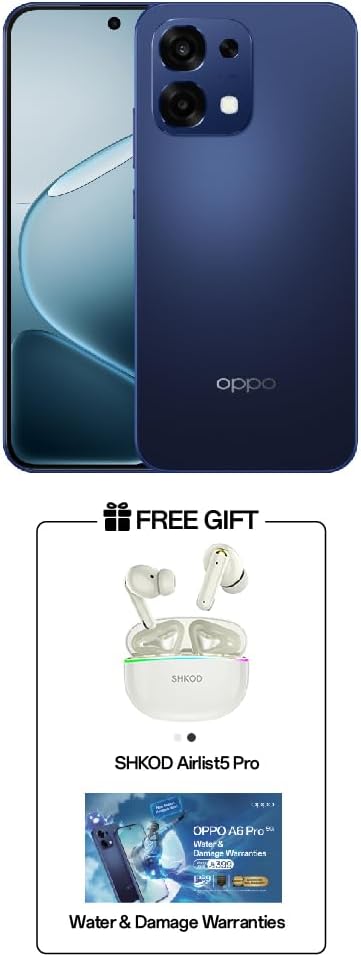 جوال اوبو A6 برو ثنائي شرائح الاتصال بذاكرة رام 8GB وذاكرة داخلية 256GB، يعمل على شبكة الجيل الخامس 5G/LTE، نسخة الشرق الأوسط، يأتي مع هدية سماعات ايرليتس 5 برو من شكود 2 جوال اوبو A6 برو ثنائي شرائح الاتصال بذاكرة رام 8GB وذاكرة داخلية 256GB، يعمل على شبكة الجيل الخامس 5G/LTE، نسخة الشرق الأوسط، يأتي مع هدية سماعات ايرليتس 5 برو من شكود - الصورة 2