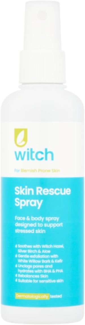 ويتش بخاخ سكين ريسكيو لدعم البشرة المجهدة والمعرضة للشوائب. مع ويتش Hazel, Silver Birch and Aloe Vera. يعيد التوازن ويرطب. 125 مل