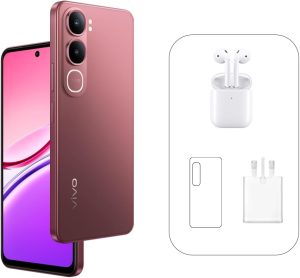 جوال فيفو Y31 شبكة الجيل الخامس 5G (أحمر مرجاني، رام 12GB، 256GB) 6500mAh، شاحن 44 واط|120 هرتز| سناب دراغون 4 الجيل الثاني|تصنيف IP68| ان اف سي|حزمة حصرية عبر الإنترنت: سماعات أذن ترو ستيريو لاسلكية