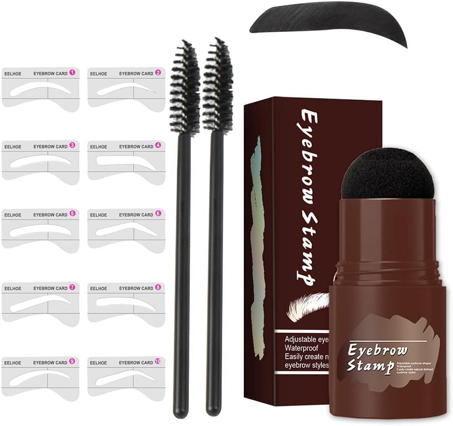 مجموعة استنسل للحواجب، مجموعة ختم الحواجب، مجموعة ختم الحواجب بخطوة واحدة، مع 10 استنسل حواجب قابل لاعادة الاستخدام و2 فرشاة حواجب (اسود) 1 مجموعة استنسل للحواجب، مجموعة ختم الحواجب، مجموعة ختم الحواجب بخطوة واحدة، مع 10 استنسل حواجب قابل لاعادة الاستخدام و2 فرشاة حواجب (اسود)