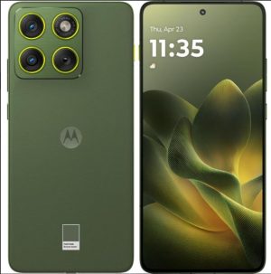 جوال موتورولا ايدج 70 5G وذاكرة رام بوست 12+12 جيجابايت وذاكرة روم 512 جيجابايت وكاميرا OIS، IP68/IP69، سناب دراغون 7 الجيل الرابع، شاشة pOLED 6.7 بوصة 120Hz، لون زيتي (PANTONE Bronze Green)