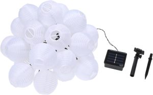 20 مصباح LED يعمل بالطاقة الشمسية بطول 5 متر/16.4 قدم من لابيموس، مصباح حديقة مع سطوع مستمر وفلاش ووضعين للاضاءة، مرن وقابل للثني بتصنيف IP44 لمقاومة المياه والغبار 400mAh