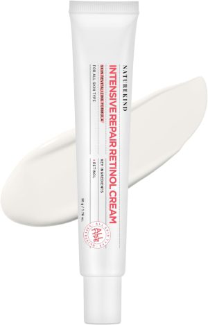 كريم إصلاح عيوب البشرة بخلاصة الريتنول مضاد للشيخوخة وعلاج الخطوط الدقيقة والتجاعيد من ناتشركايند، ريتنول ليبوسومي 0.1%، باكوتشيول، ريتينول، نياسيناميد، فيتامين A نقي، العناية بالبشرة الكورية، 50 جم