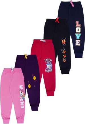 تي 2 اف بنطلون رياضي مضلع للبنات GLSTRK12 (عبوة من 5 قطع) (عبوة من 5 قطع)