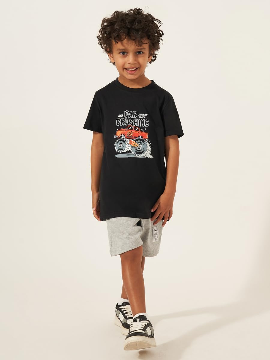 تيشيرت باكمام قصيرة وطبعة جرافيك للاولاد من ستايلي 3 تيشيرت باكمام قصيرة وطبعة جرافيك للاولاد من ستايلي - الصورة 3