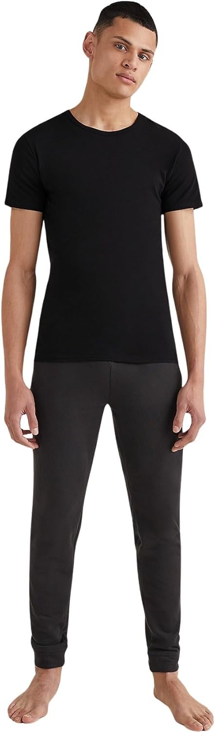 تي شيرت قطني داخلي مرن بأكمام قصيرة للرجال من تومي هيلفيجر، طقم من 3 قطع، لون أسود، مقاس XXL 4 تي شيرت قطني داخلي مرن بأكمام قصيرة للرجال من تومي هيلفيجر، طقم من 3 قطع، لون أسود، مقاس XXL - الصورة 4