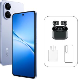 فيفو V60 لايت 5G (أزرق، 12 GB + 256 GB) | شاشة AMOLED بتردد 120 Hz | كاميرا سيلفي 32 Mp | بطارية 6500 مللي أمبير/ساعة | IP65 ، ضمان 24 شهرًا، استبدال الشاشة لمدة 455 يومًا - إصدار الشرق الأوسط