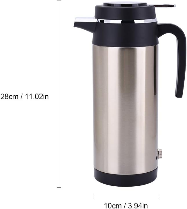 غلاية سيارة، زجاجة سخان مياه 1200 مل 24 فولت، للشاي والقهوة مع مقبض بلاستيكي، غلاية ذاتية القيادة 5 غلاية سيارة، زجاجة سخان مياه 1200 مل 24 فولت، للشاي والقهوة مع مقبض بلاستيكي، غلاية ذاتية القيادة - الصورة 5