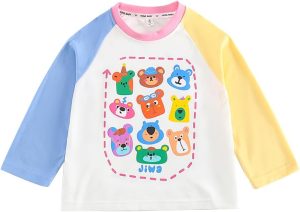 تي شيرت بأكمام طويلة ورقبة دائرية ضيقة للبنات من ال اند وين