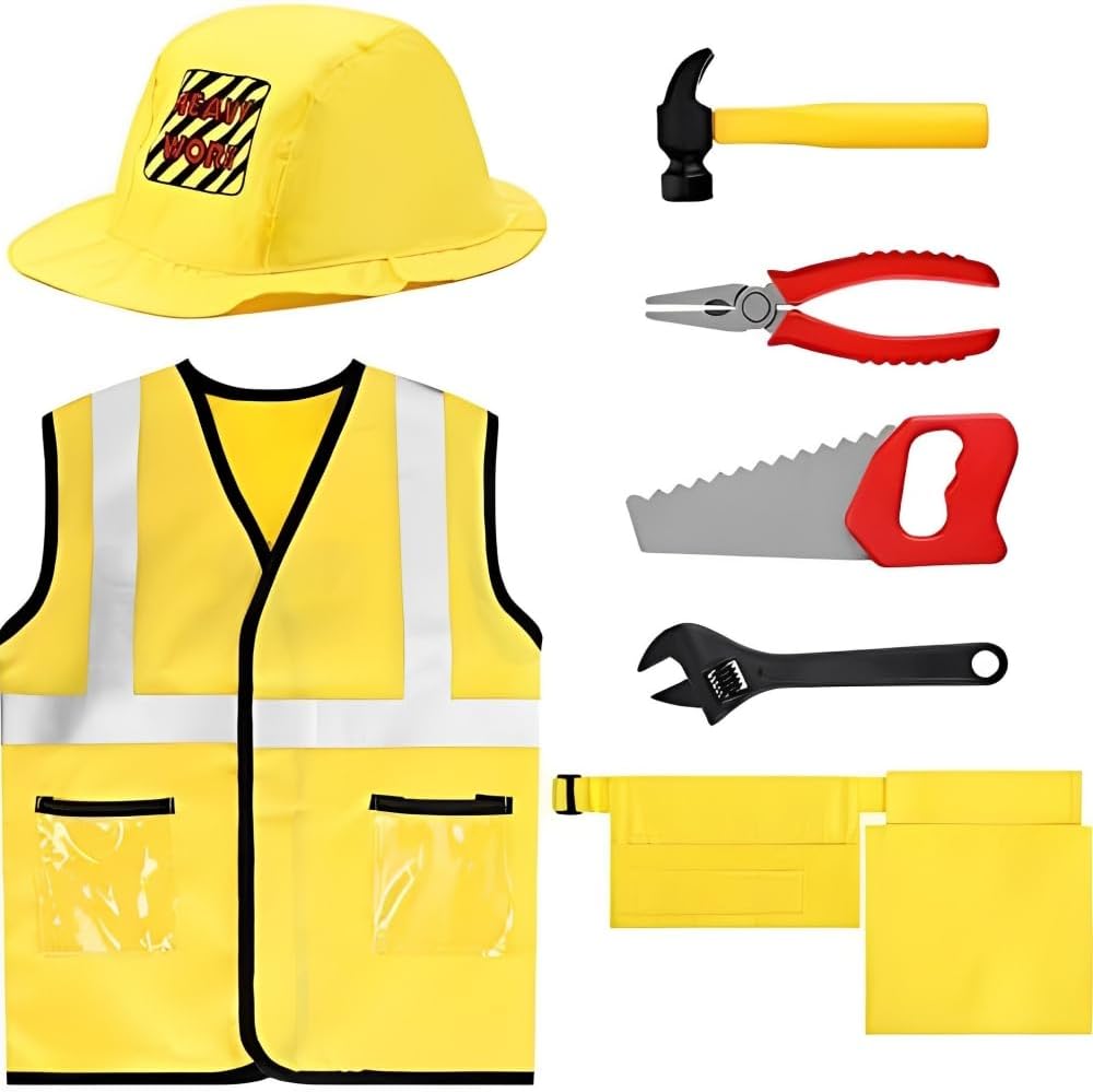 ازياء عمال البناء للاولاد ملابس تنكرية للاطفال الصغار زي مهني للبناء مجموعة العاب لعب الادوار التظاهرية هدية عيد ميلاد من سن 3 7 سنوات البوليستر متعددة أصفر 5 ازياء عمال البناء للاولاد ملابس تنكرية للاطفال الصغار زي مهني للبناء مجموعة العاب لعب الادوار التظاهرية هدية عيد ميلاد من سن 3 7 سنوات البوليستر متعددة أصفر - الصورة 5