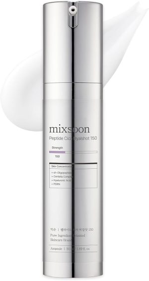 ميكسسون ببتيد سيكا هيلشوت 150، 1.69 اونصة سائلة/50 مل سينتيلا اسياتيكا، حمض الهيالورونيك للبشرة الحساسة، خفيف الوزن وخالي من العطور، زجاج كوري للعناية بالبشرة