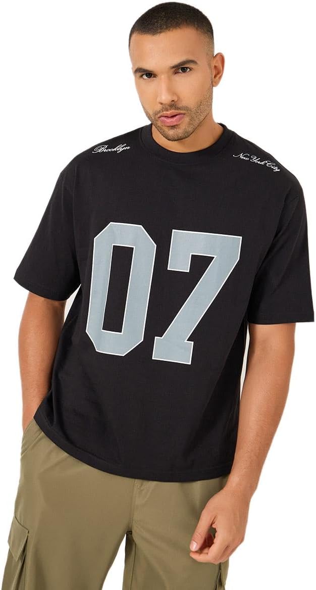 تي شيرت فارسيتي من قماش جورسيه مطبوع بمقاس كبير للرجال من ستايلي 1 تي شيرت فارسيتي من قماش جورسيه مطبوع بمقاس كبير للرجال من ستايلي