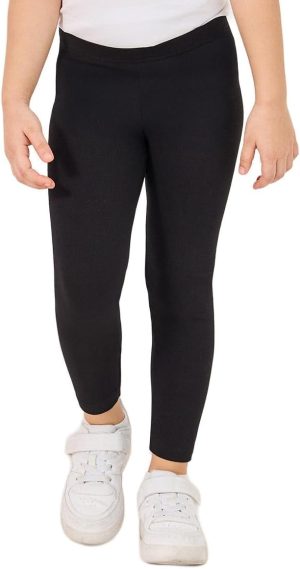 بنطلون لجينجز قطن سادة باستك عند الخصر للبنات من ستايلي