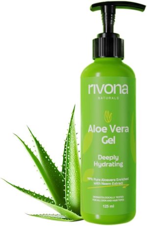 ريفونا ناتشورالز جل صبار الالوفيرا النقي والعضوي بنسبة 99% للوجه والبشرة والشعر | لجميع انواع البشرة والشعر | جل صبار الالوفيرا متعدد الاغراض | نباتي 100% | خالٍ من البارابين - 125 مل، كريم