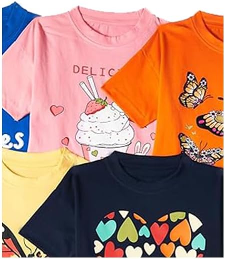 تيشيرت نصف كم مطبوع للبنات GLS-TSRT-21 (عبوة من 5 قطع) من T2F 3 تيشيرت نصف كم مطبوع للبنات GLS-TSRT-21 (عبوة من 5 قطع) من T2F - الصورة 3