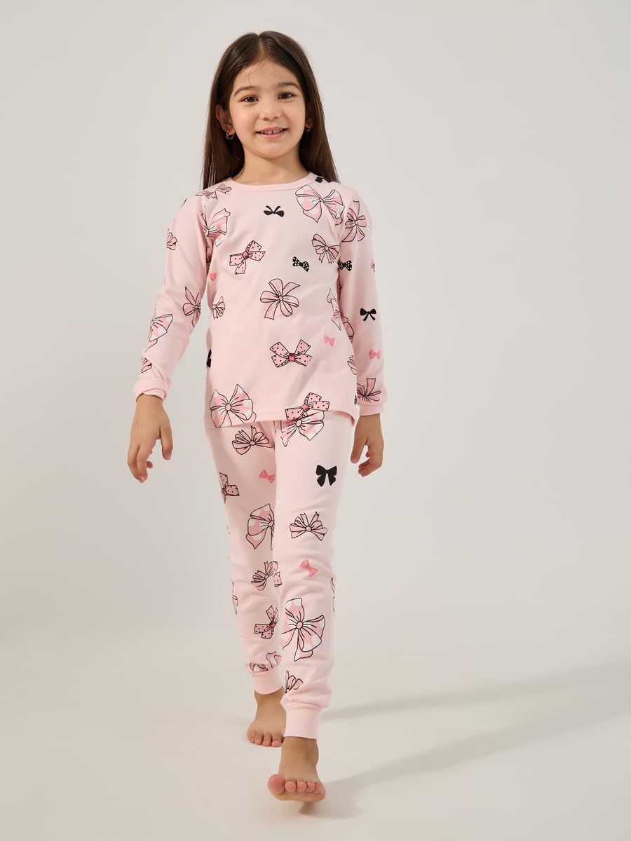 طقم بيجامة مكون من تيشرت برقبة دائرية مطبوع بالكامل للبنات من ستايلي 3 طقم بيجامة مكون من تيشرت برقبة دائرية مطبوع بالكامل للبنات من ستايلي - الصورة 3