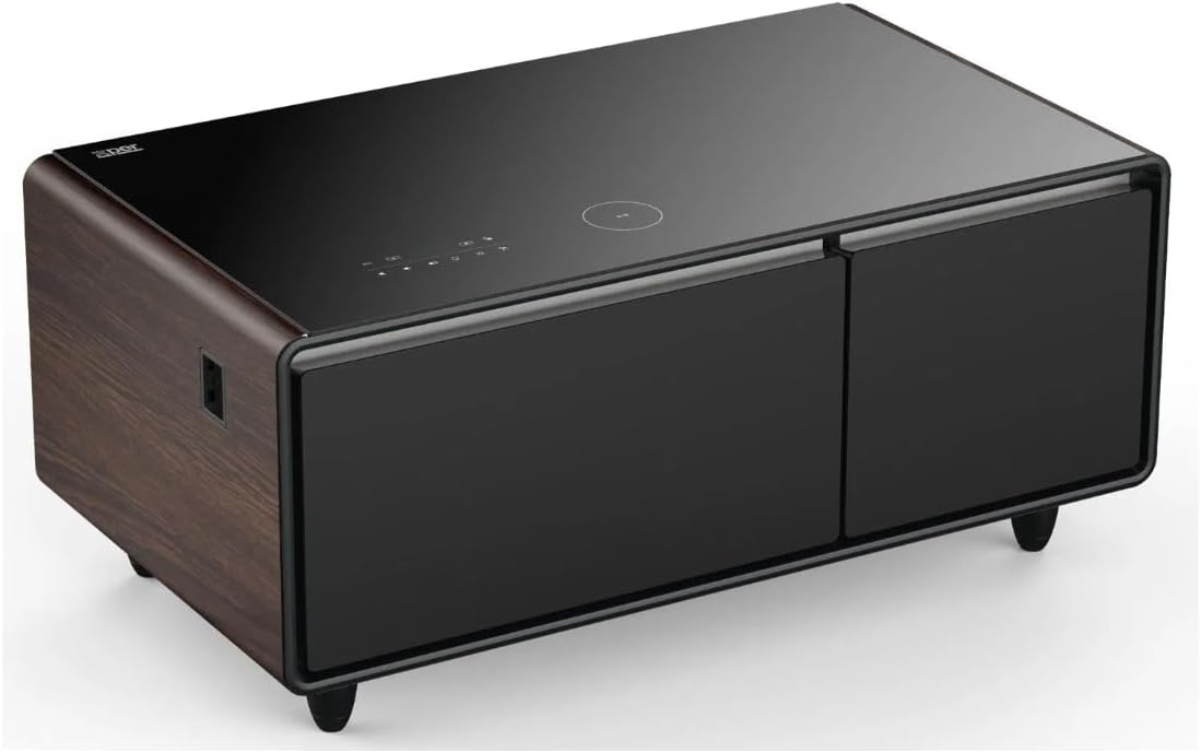 اكسبير طاولة ذكية مع ثلاجة مدمجة، سعة 93 لتر، تصميم خشبي اسود 2 اكسبير طاولة ذكية مع ثلاجة مدمجة، سعة 93 لتر، تصميم خشبي اسود - الصورة 2