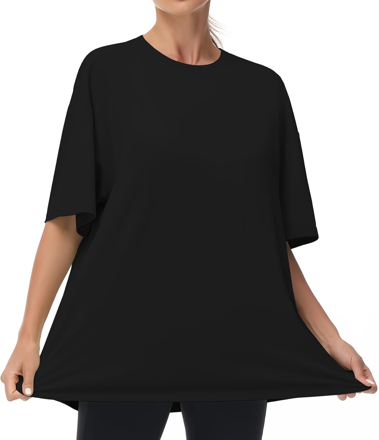 تيشيرت كاجوال كبير الحجم للنساء من ذا جيم بيبول، بتصميم قبة دائرية ضيقة وأكمام قصيرة للتمارين الرياضية 3 تيشيرت كاجوال كبير الحجم للنساء من ذا جيم بيبول، بتصميم قبة دائرية ضيقة وأكمام قصيرة للتمارين الرياضية - الصورة 3