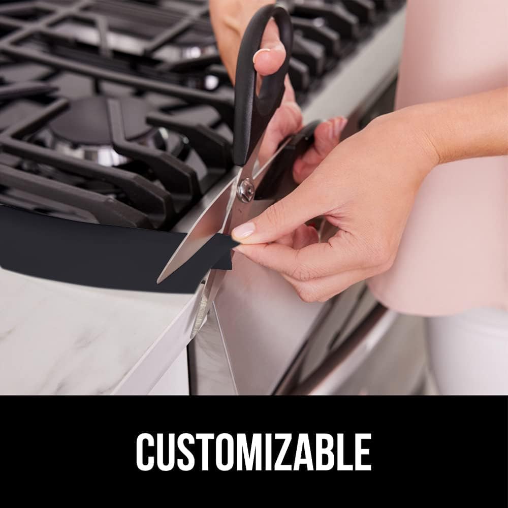 سيوسى اغطية فجوة الموقد، حشوة مرنة مقاومة للحرارة بين الطاولات واسطح الموقد، واقي جانبي للفرن مخفي بدون خياطة، يمنع فوضى مساحة الطاولة، 21 انش، اسود، عبوة من قطعتين 5 سيوسى اغطية فجوة الموقد، حشوة مرنة مقاومة للحرارة بين الطاولات واسطح الموقد، واقي جانبي للفرن مخفي بدون خياطة، يمنع فوضى مساحة الطاولة، 21 انش، اسود، عبوة من قطعتين - الصورة 5