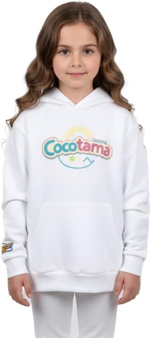 سويت شيرت بغطاء راس من القطن الناعم واللطيف للبنات من سبيس تون | سبيستون زي تون كوكو تاما ماركة اصلية هودي بناتي مع طاقية 100% قطن
