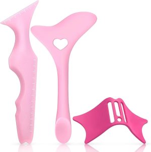 مجموعة استنسل لتحديد العين من السيليكون مكونة 3 قطع قالب كونتور للانف وتحديد بطرف مجنح اداة مكياج متعددة الوظائف للحواجب والرموش وظلال الانف هايلايتر واحمر شفاه وكونتور لطيف للمبتدئين ألوان