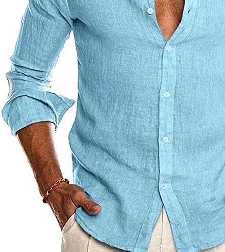 تي شيرت كاجوال جديد للرجال من هوت بودي مصنوع من القطن والكتان، قميص باكمام غير محكمة، تي شيرت للربيع والخريف والصيف، قميص كاجوال وسيم للرجال (اللون: لون واحد، المقاس: L) 3 تي شيرت كاجوال جديد للرجال من هوت بودي مصنوع من القطن والكتان، قميص باكمام غير محكمة، تي شيرت للربيع والخريف والصيف، قميص كاجوال وسيم للرجال (اللون: لون واحد، المقاس: L) - الصورة 3