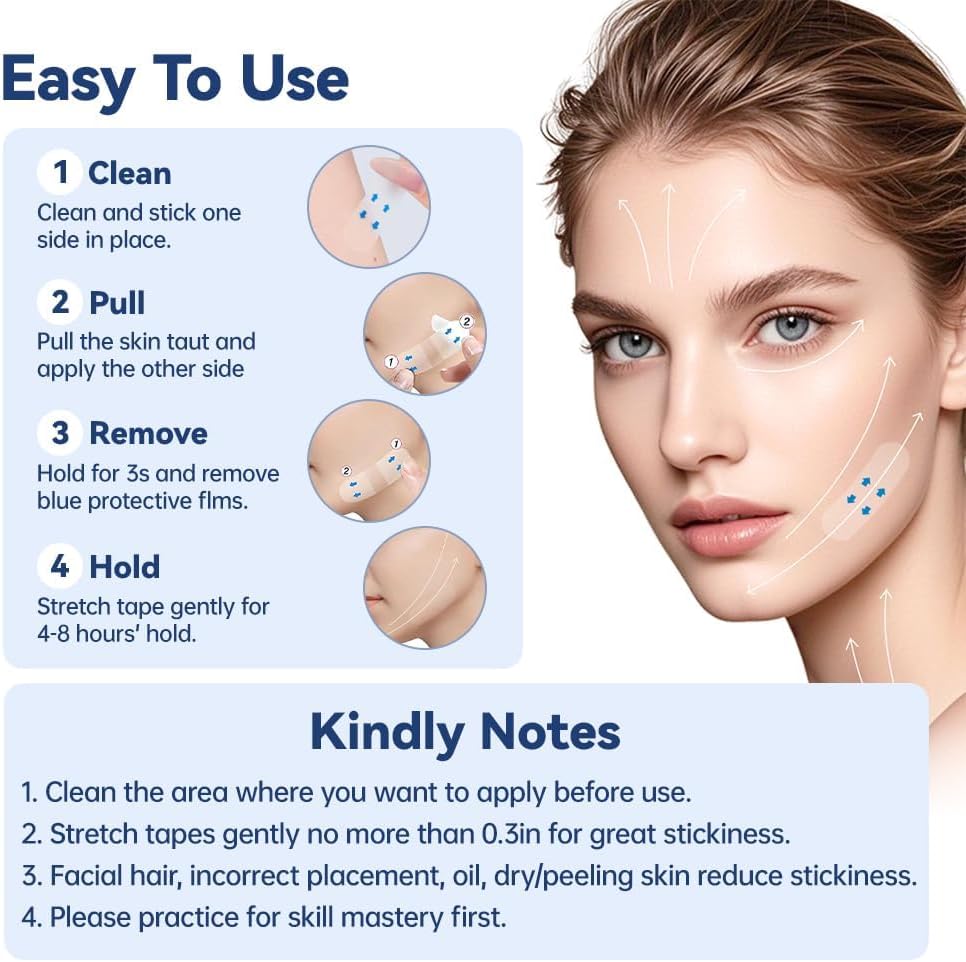 مجموعة شريط غير مرئي لشد الوجه والرقبة من 120 قطعة - شريط على شكل حرف V مع خيط، رفع فوري للبشرة المترهلة/الذقن المزدوجة/الجول/العينين، رقع وجه سيليكون مضادة للتجاعيد تحت المكياج والاستخدام اليومي 6 مجموعة شريط غير مرئي لشد الوجه والرقبة من 120 قطعة - شريط على شكل حرف V مع خيط، رفع فوري للبشرة المترهلة/الذقن المزدوجة/الجول/العينين، رقع وجه سيليكون مضادة للتجاعيد تحت المكياج والاستخدام اليومي - الصورة 6