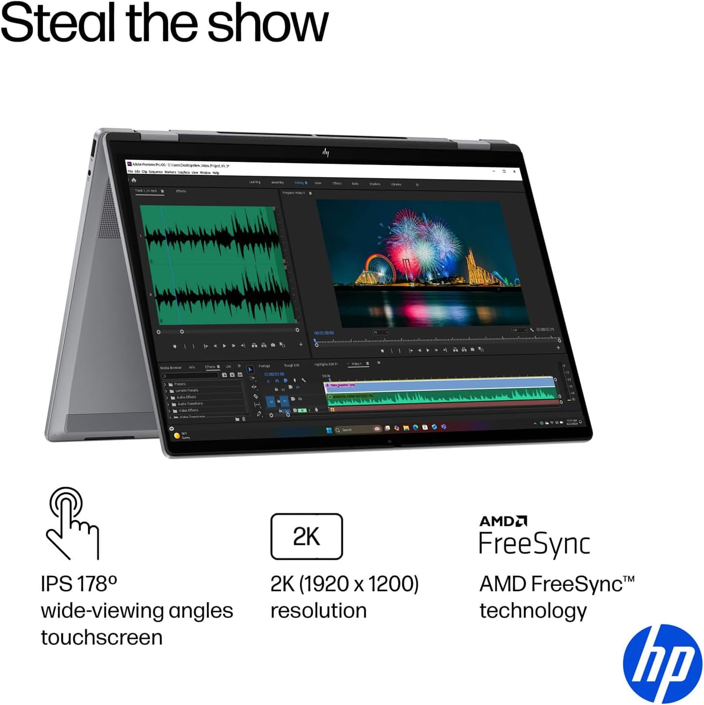 HP 2025 New Envy x360 2-in-1 Laptop, OmniBook X Flip 16" Touchscreen 2K IPS Display, AMD Ryzen AI 7 350, 24GB LPDDR5X RAM, 1TB Gen 4 SSD, Copilot AI, WiFi 6E, w/Microsoft Surface Pen, Win 11 Home 3 HP 2025 New Envy x360 2-in-1 Laptop, OmniBook X Flip 16" Touchscreen 2K IPS Display, AMD Ryzen AI 7 350, 24GB LPDDR5X RAM, 1TB Gen 4 SSD, Copilot AI, WiFi 6E, w/Microsoft Surface Pen, Win 11 Home - الصورة 3