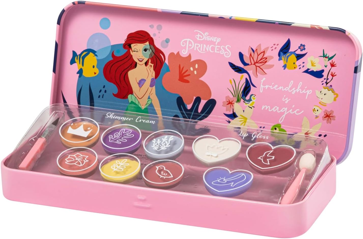 طقم مكياج من ليب سماكر بتصميم علبة أميرات ديزني – يشمل ملمعات شفاه وكريمات لامعة لإطلالة الأميرة، مع أداة تطبيق مكياج للأطفال 3 طقم مكياج من ليب سماكر بتصميم علبة أميرات ديزني – يشمل ملمعات شفاه وكريمات لامعة لإطلالة الأميرة، مع أداة تطبيق مكياج للأطفال - الصورة 3