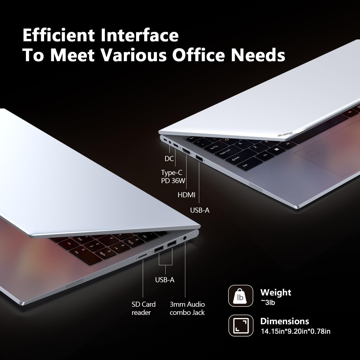 لابتوب العاب من زولوايتاك، i3 (2C/4T، حتى 3.2GHz)، 12GB + 512GB M.2 SSD، 15.6 انش FHD IPS، واي فاي وبلوتوث، كمبيوتر محمول من الالومنيوم، كيبورد باضاءة خلفية، فضي 5 لابتوب العاب من زولوايتاك، i3 (2C/4T، حتى 3.2GHz)، 12GB + 512GB M.2 SSD، 15.6 انش FHD IPS، واي فاي وبلوتوث، كمبيوتر محمول من الالومنيوم، كيبورد باضاءة خلفية، فضي - الصورة 5